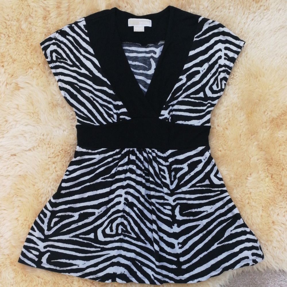 Michael Kors top black and white zebra print